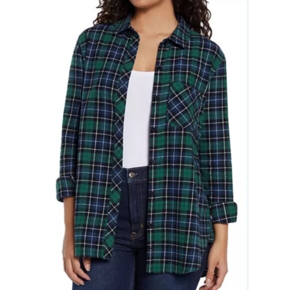 NEW Gap Women's Soft Cotton Flannel Shirt Relaxed Fit Button-Up Size M - Picture 1 of 13